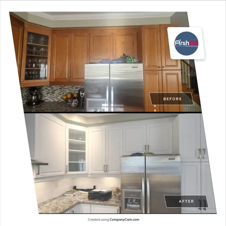 Arsh Arts Modern White Cabinets Refinishing